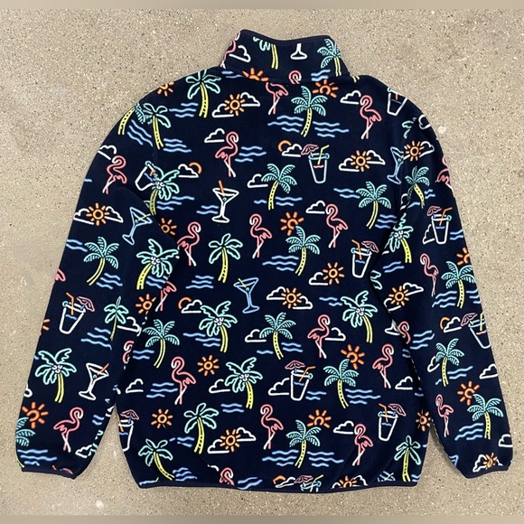 Chubbies Neon Lights Palm Tree Flamingo Unisex Fleece Pullover Jacket Large - Picture 10 of 14